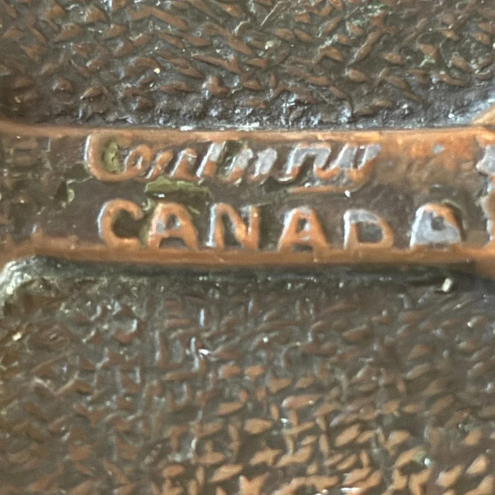 Vintage Century Canada Alaska Moose‎ Belt Buckle Brass Tone Wildlife Souvenir